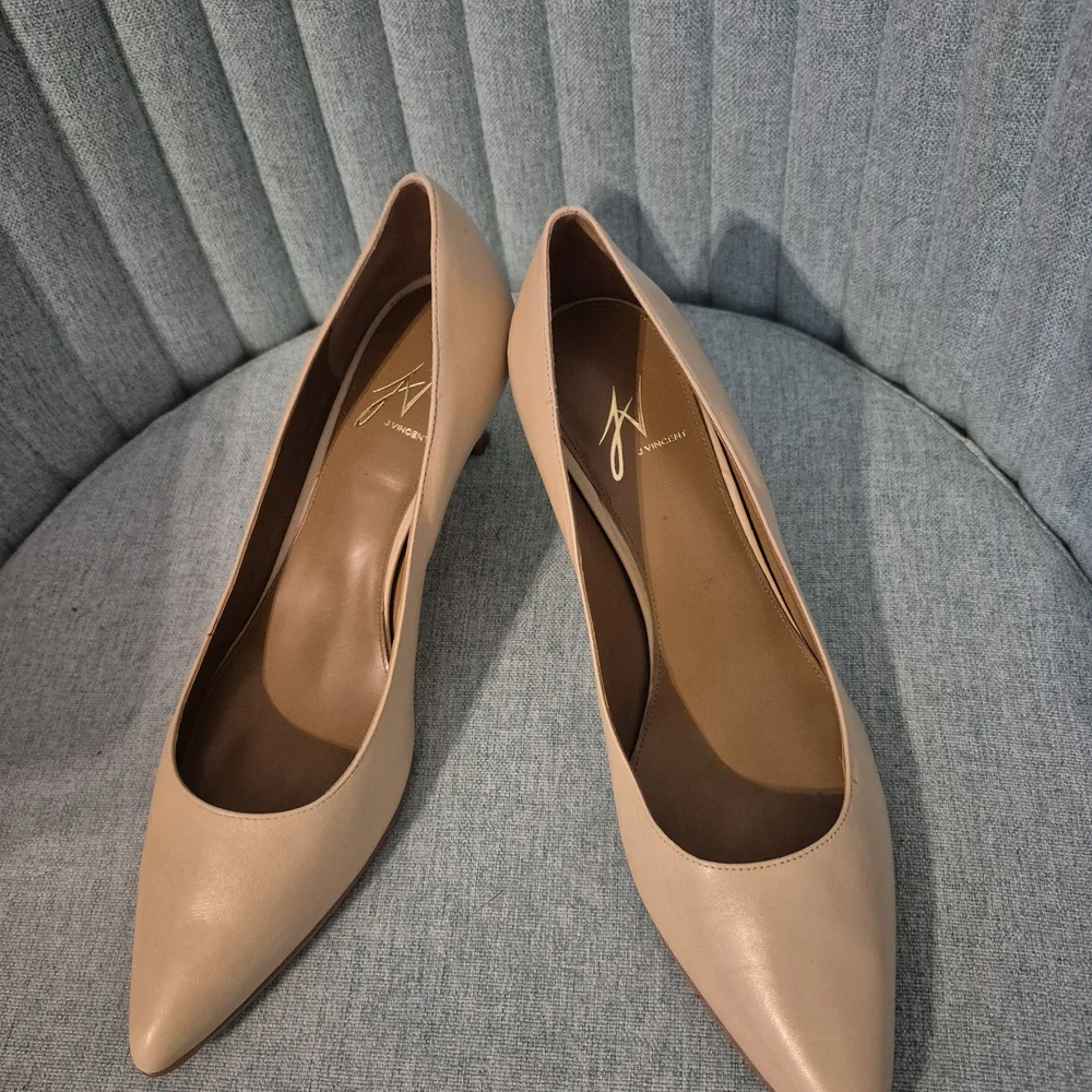 Chic Beige Women's Heels - Picture 2 of 6